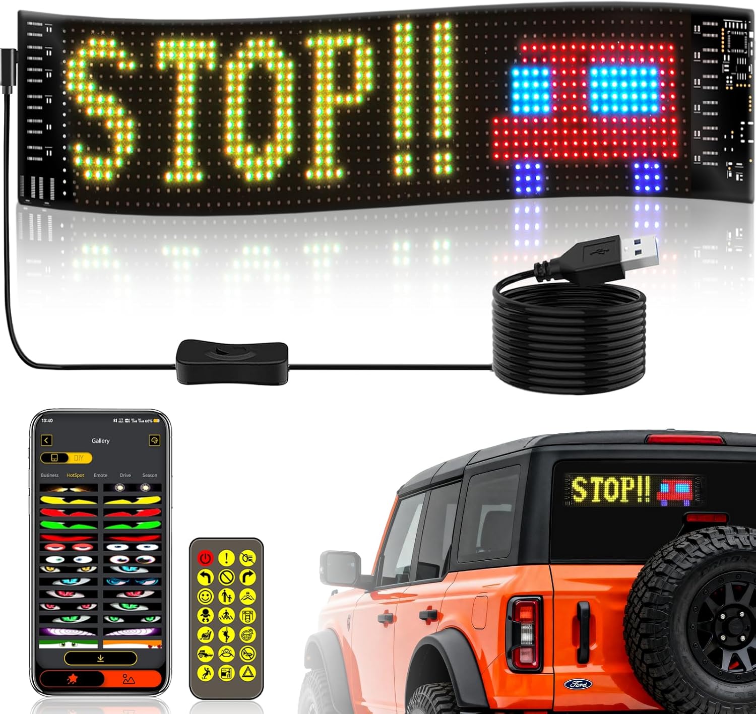 Car Led Light - Elastyczna matryca LED do samochodu, panel