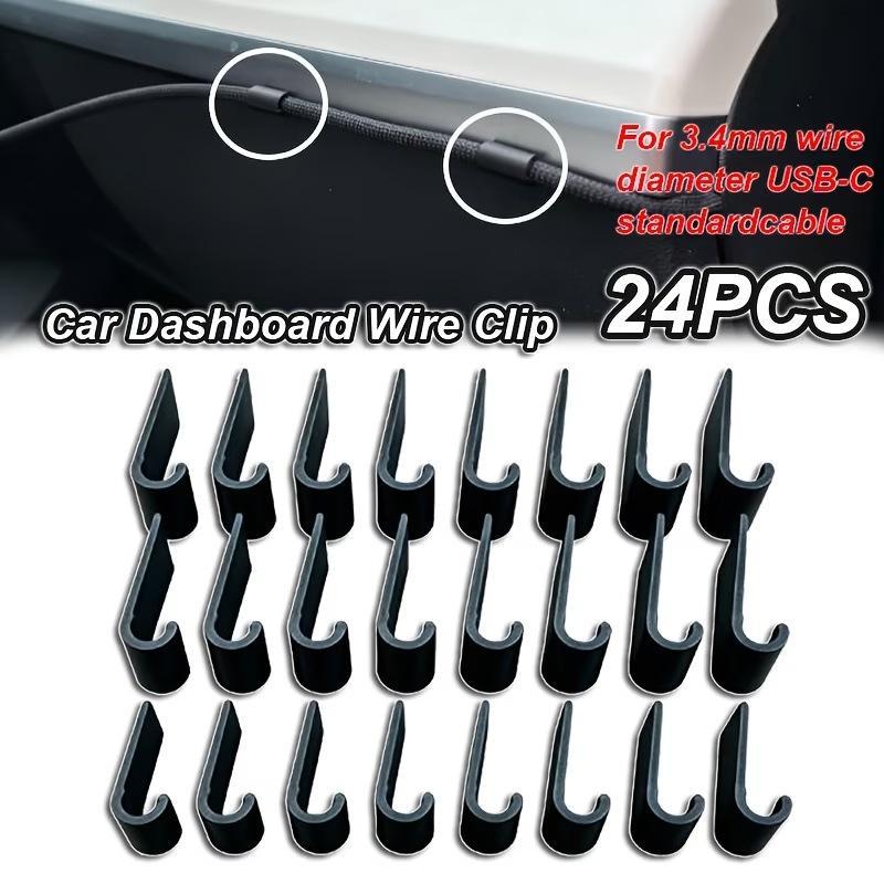 Car Cable Organizer - 24 sztuki, klipsy do organizacji kabli