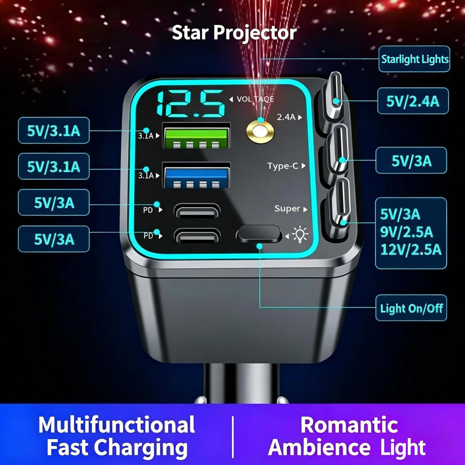 Car Charger - Ładowarka samochodowa z funkcją automatycznego zwijania