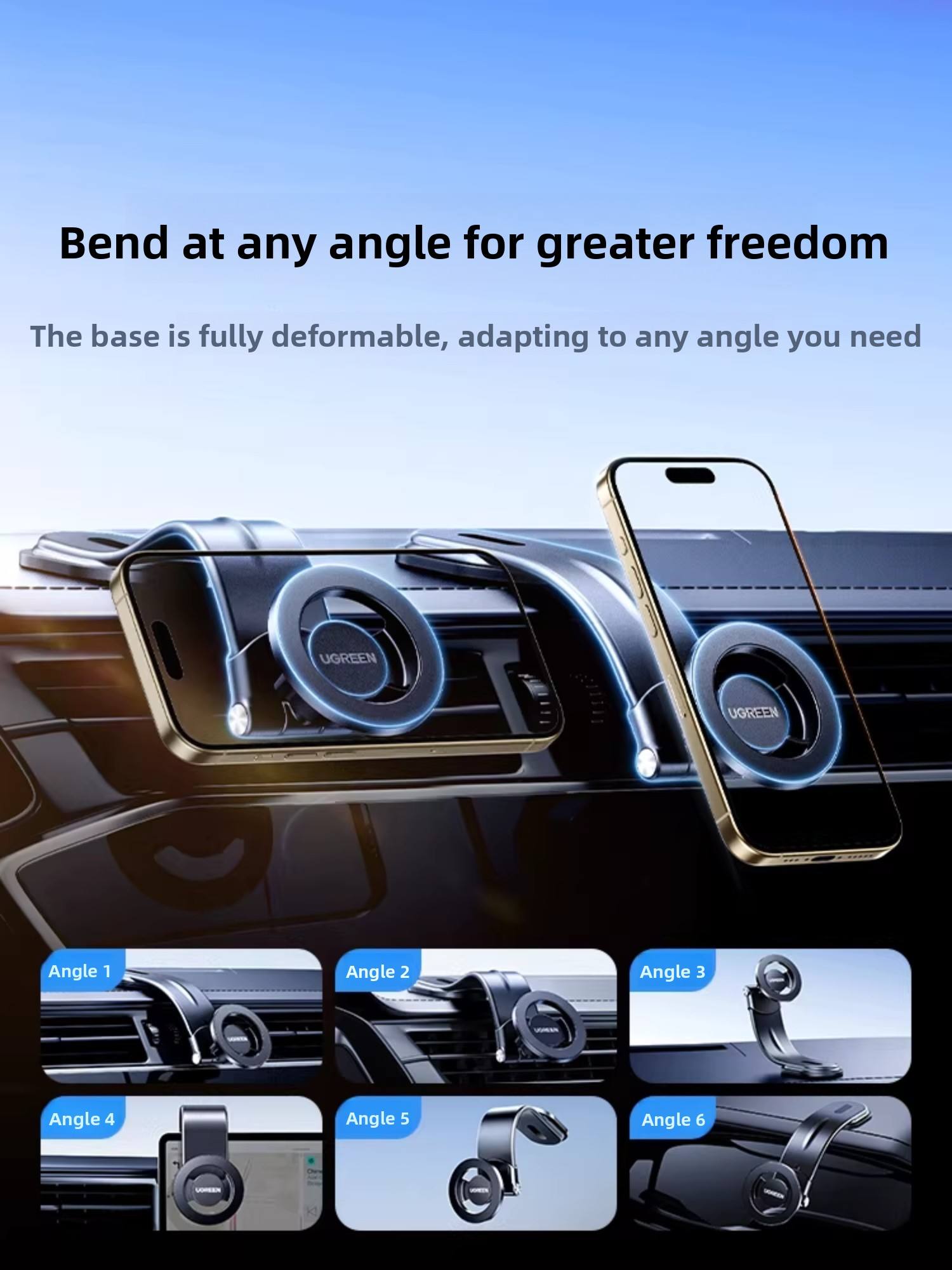 Car Vacuum - UGREEN – magnetyczny uchwyt samochodowy, obrotowy